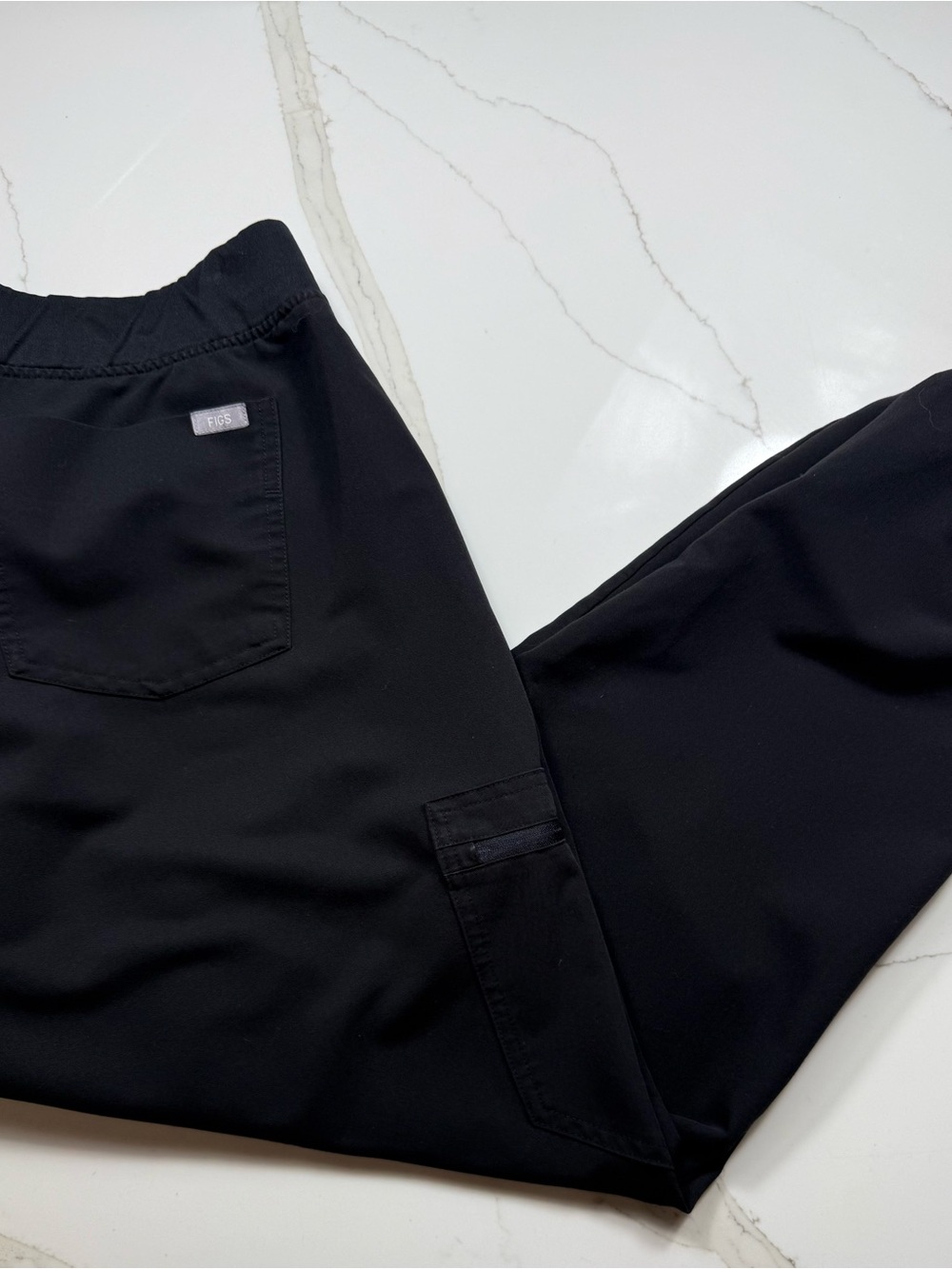 Figs Zamora Black Cargo Scrubs with Utility Pocket